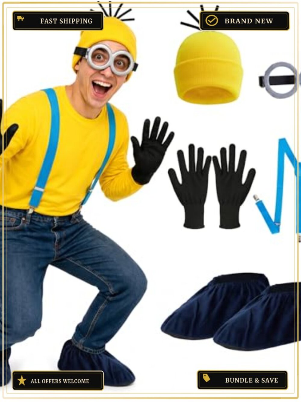 5PC Adult Cartoon Costume Accessory Set Halloween Cosplay Kit